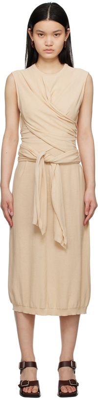 LEMAIRE Beige Knotted Midi Dress