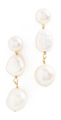 SHASHI Pearl 3 Row Drop Earrings Pearl One Size