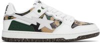 BAPE White & Khaki 'BAPE' SK8 STA #2 M1 Sneakers