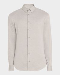 Men's Solid Cotton Stretch Sport Shirt