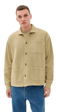 Museum of Peace and Quiet Wordmark Jersey Chore Coat Tan M