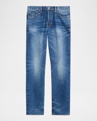 Men's Light Wash Selvedge Straight Fit Jeans
