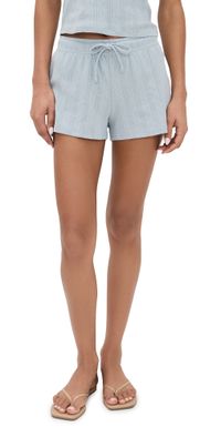 perfectwhitetee Pointelle Sleep Shorts Sky Blue XS