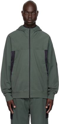 Y-3 Green & Black Paneled Hoodie