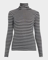 Striped Rib Knit Turtleneck