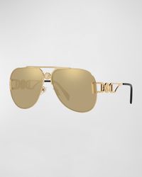 Golden Medusa Metal & Plastic Aviator Sunglasses