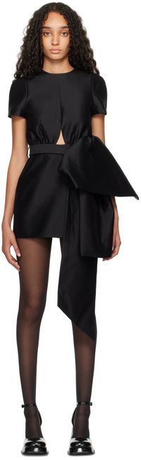 SHUSHU/TONG Black Bowknot Patchwork Minidress