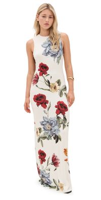 alice + olivia Delora Open Back Maxi Dress Provence Floral Lg 10