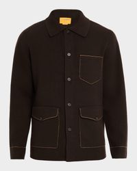 Men's Cashmere Topstitch Work Jacket
