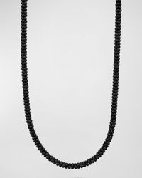Men's Sterling Silver and 18K Gold Ceramic Caviar Beaded Necklace, 5mm, 22in