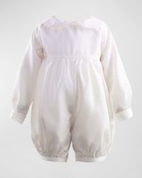 Girl's Long-Sleeve Cotton Babysuit, Size 3M-12M