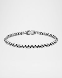 Men's Box Chain Bracelet in Silver, 4mm