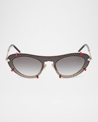 Miss Z Spiked Oval Acetate Sunglasses