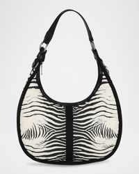 x Roberto Cavalli Bologna Medium Zebra-Print Shoulder Bag