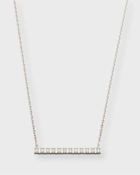 18K White Gold Ice Cube Bar Necklace