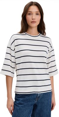 Vince Striped Wide Sleeve Tee Coastal Combo XS
