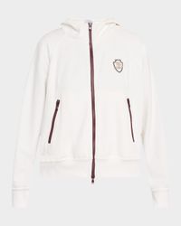 Logo Crest Piquet Fleece Hooded Jacket