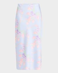 Castle Satin Floral Maxi Skirt