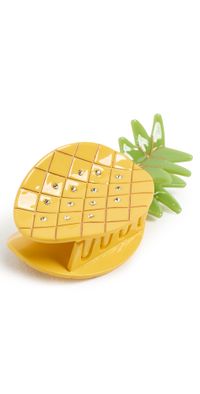 By Adina Eden Rhinestone Accented Pineapple Claw Clip Yellow One Size
