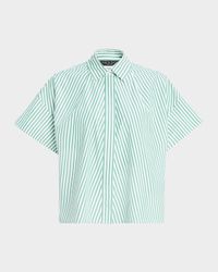 Martha Short-Sleeve Stripe Poplin Shirt