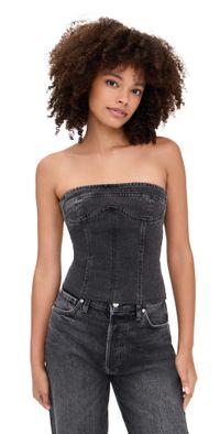 Lioness Sweetness Strapless Top Washed Onyx S