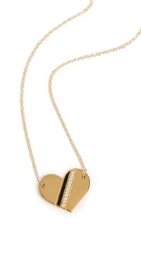 Gwen Beloti Heart Stripe Pendant Necklace Gold One Size