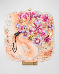Floral Flamingo Compact Mirror