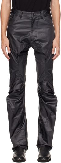 Julius Black Coated Satin Skinny Trousers