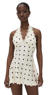 Lioness Stars Align Mini Dress Cream Polka S