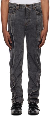 Y/Project Black Banana Slim Jeans