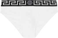 Versace Underwear White Greca Border Briefs