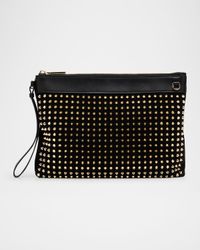 Funky Spike Pouch Bag in Suede