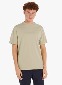 Calvin Klein - Tee-shirt col rond en coton - Taille XL - Beige