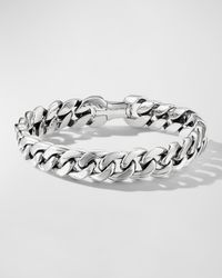 Men's Curb Chain Bracelet in Sterling Silver, 11.5mm, 7.5"L