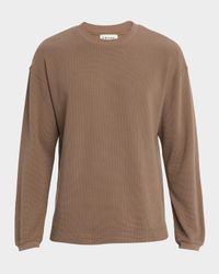 Men's Cotton Waffle Textured Long-Sleeve T-Shirt