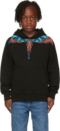 Marcelo Burlon County of Milan Kids Black Travel Wings Hoodie