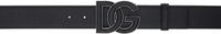 Dolce&Gabbana Ceinture noire en cuir de veau gaufré façon cerf