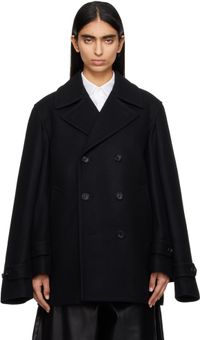Comme des Garçons Black Wool Short Beaver Jacket
