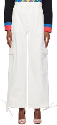 Moschino White Embroidered Jeans