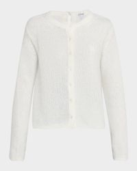 Mohair Double Button Crewneck Cardigan