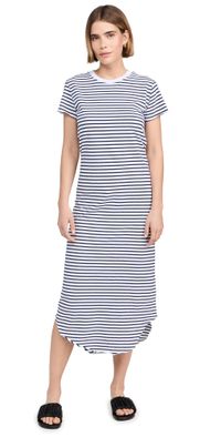 Frank & Eileen Harper Perfect Tee Maxi Dress White w/ British Royal Navy S