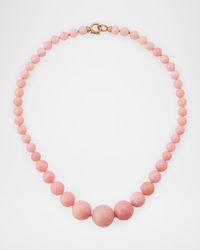 Pink Opal Beaded Necklace with 18K Rose Gold Clasp