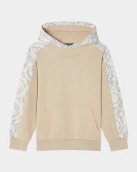 Boy's Logo-Print Hoodie W/ Barocco-Trim, Size 8-14