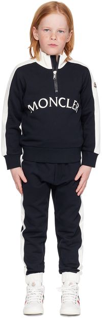 Moncler Enfant Kids Navy Half-Zip Sweatsuit Set