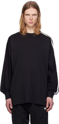 Y-3 Black 3-Stripes LS T-shirt