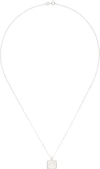 Ellie Mercer Silver & White Square Island Pendant Necklace