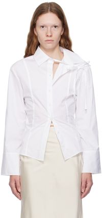 JACQUEMUS White Le Chouchou 'La Chemise Ruban' Shirt