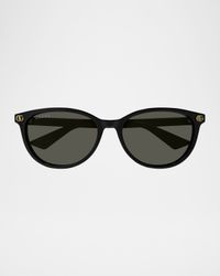 GG Logo Round Acetate Sunglasses