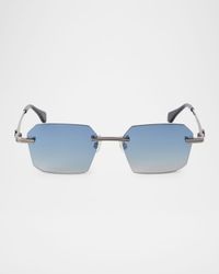 Men's Quartz Metal Rectangle Sunglasses