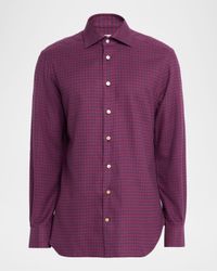 Men's Small Gingham Cotton Sport Shirt